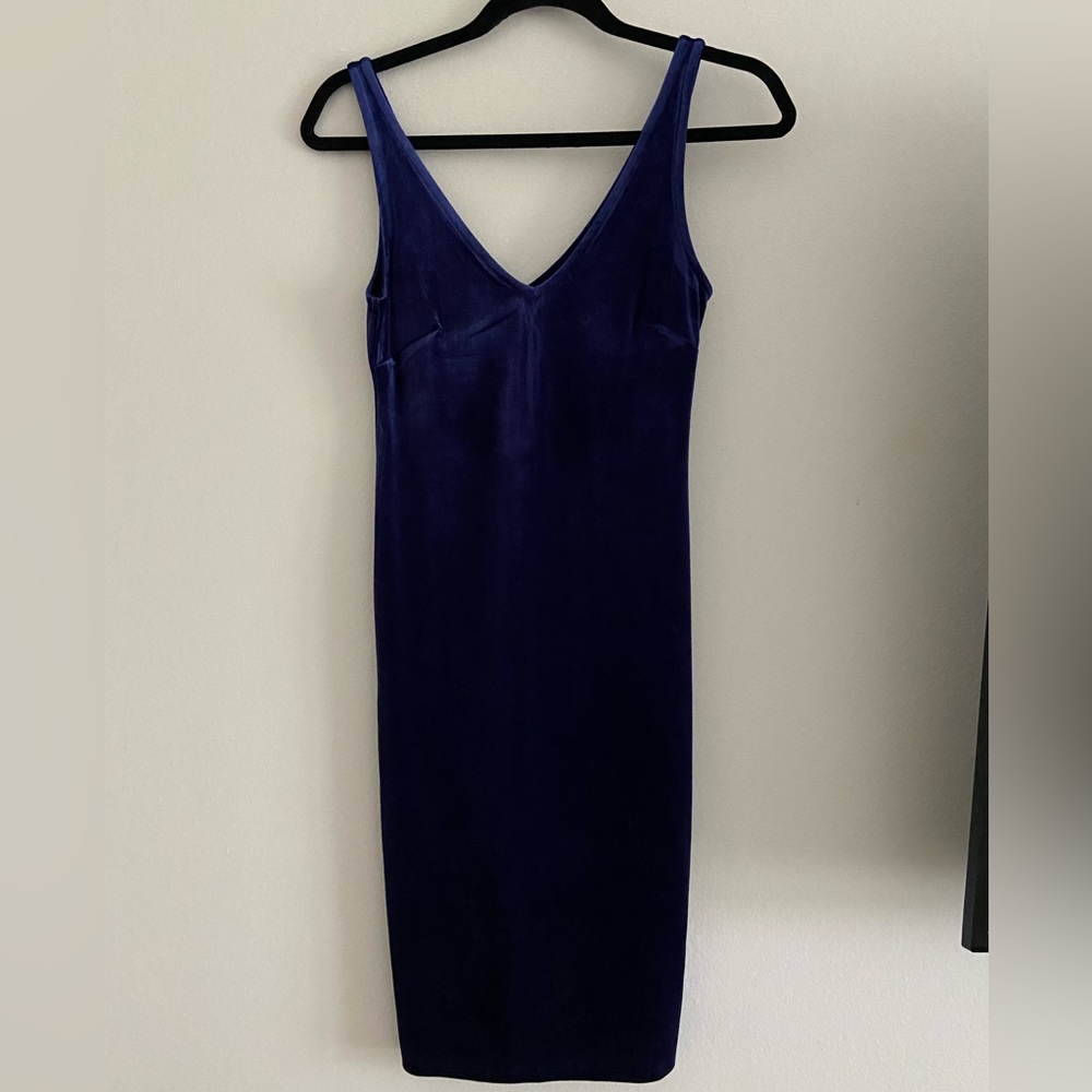NWT Forever 21 Navy Blue Velvet Dress